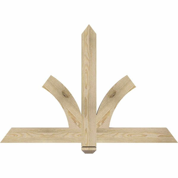 Ekena Millwork Redmond Rough Sawn Timber Gable Bracket, Douglas Fir, 48"W x 32"H x 2"D x 4"F, 16/12 Pitch GBW048X32X0204RED00RDF - main